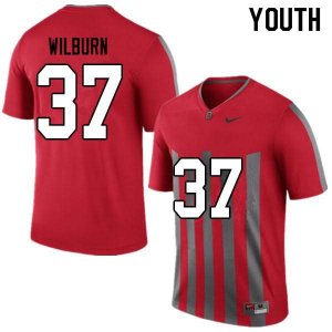 Youth Ohio State Buckeyes #37 Trayvon Wilburn Throwback Nike NCAA College Football Jersey Hot Sale YOE0644UG